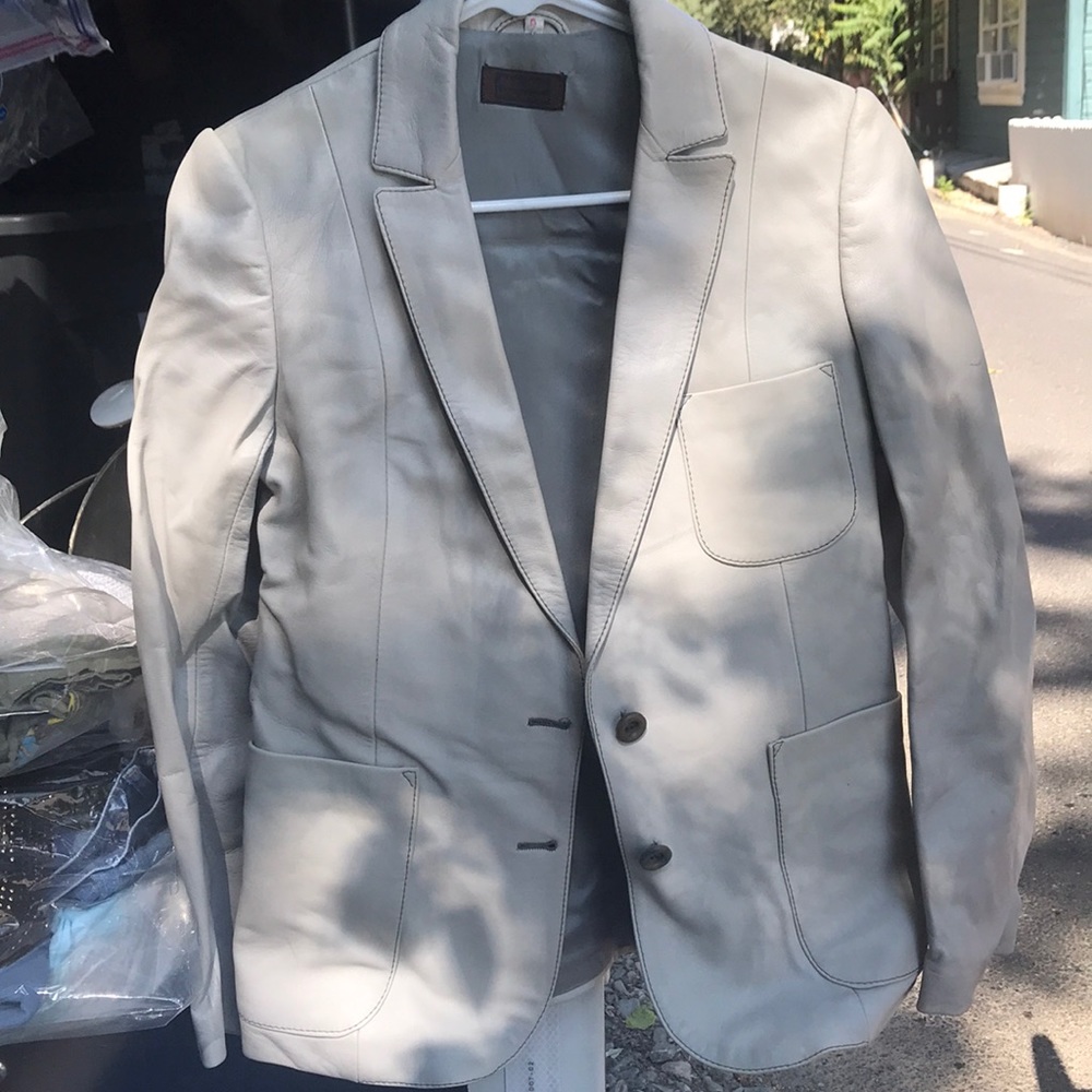Vintage silver leather jacket